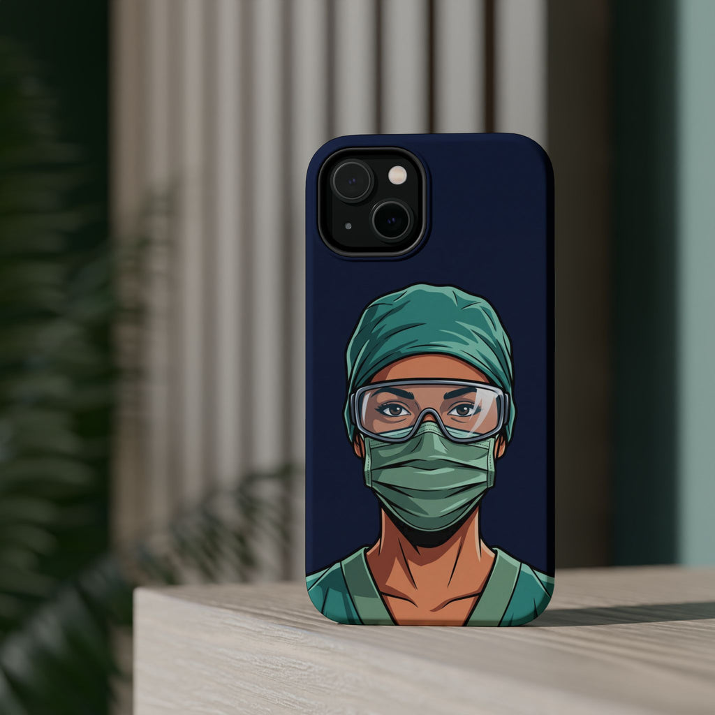 Bold Nurse Portrait Phone Case — Magnetic Wireless Charging Cover