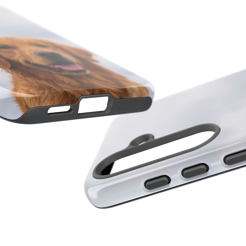 Golden Retriever Portrait Phone Case | Happy Dog Photo on Soft Sky Background | Samsung & iPhone