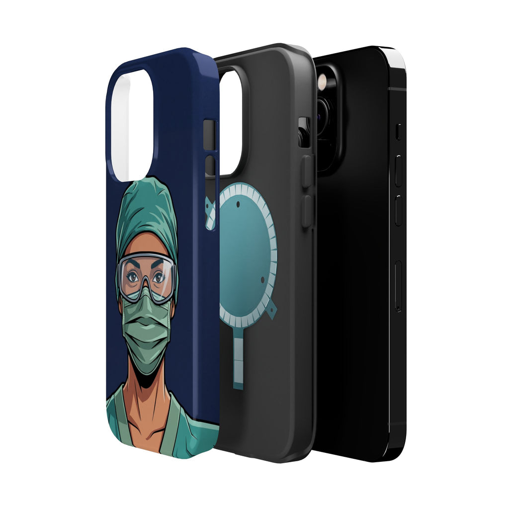 Bold Nurse Portrait Phone Case — Magnetic Wireless Charging Cover