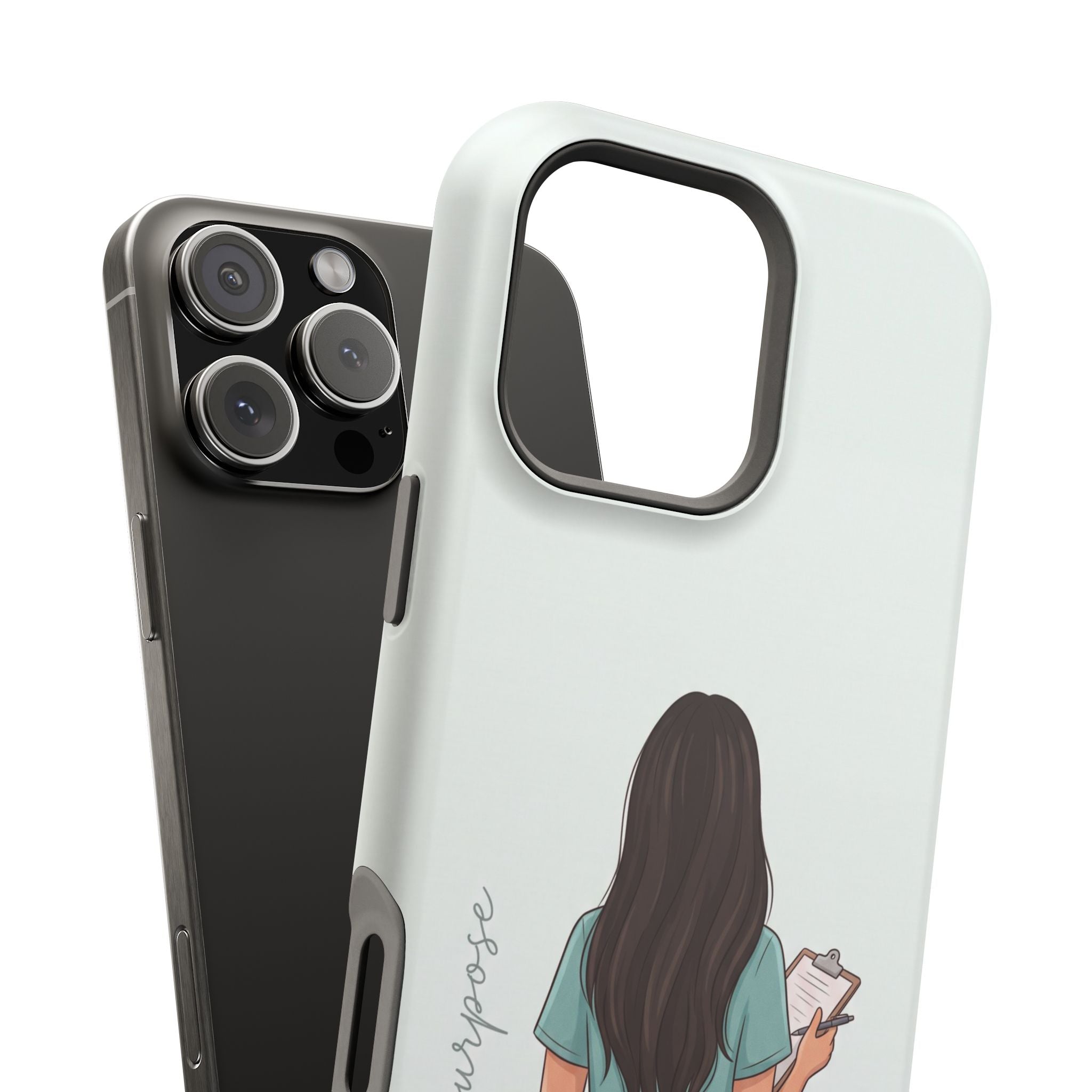 Nurse Illustration Phone Case — Impact-Resistant Wireless Charging Cover