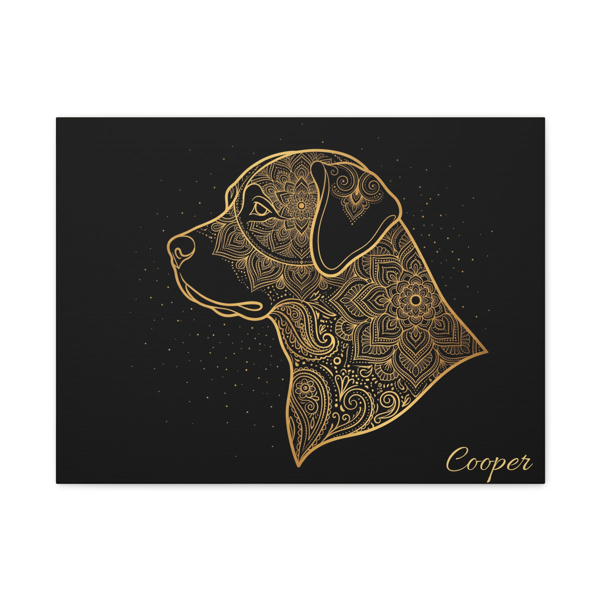 Labrador Personalized Canvas | Gold Mandala Line Art Wall Art