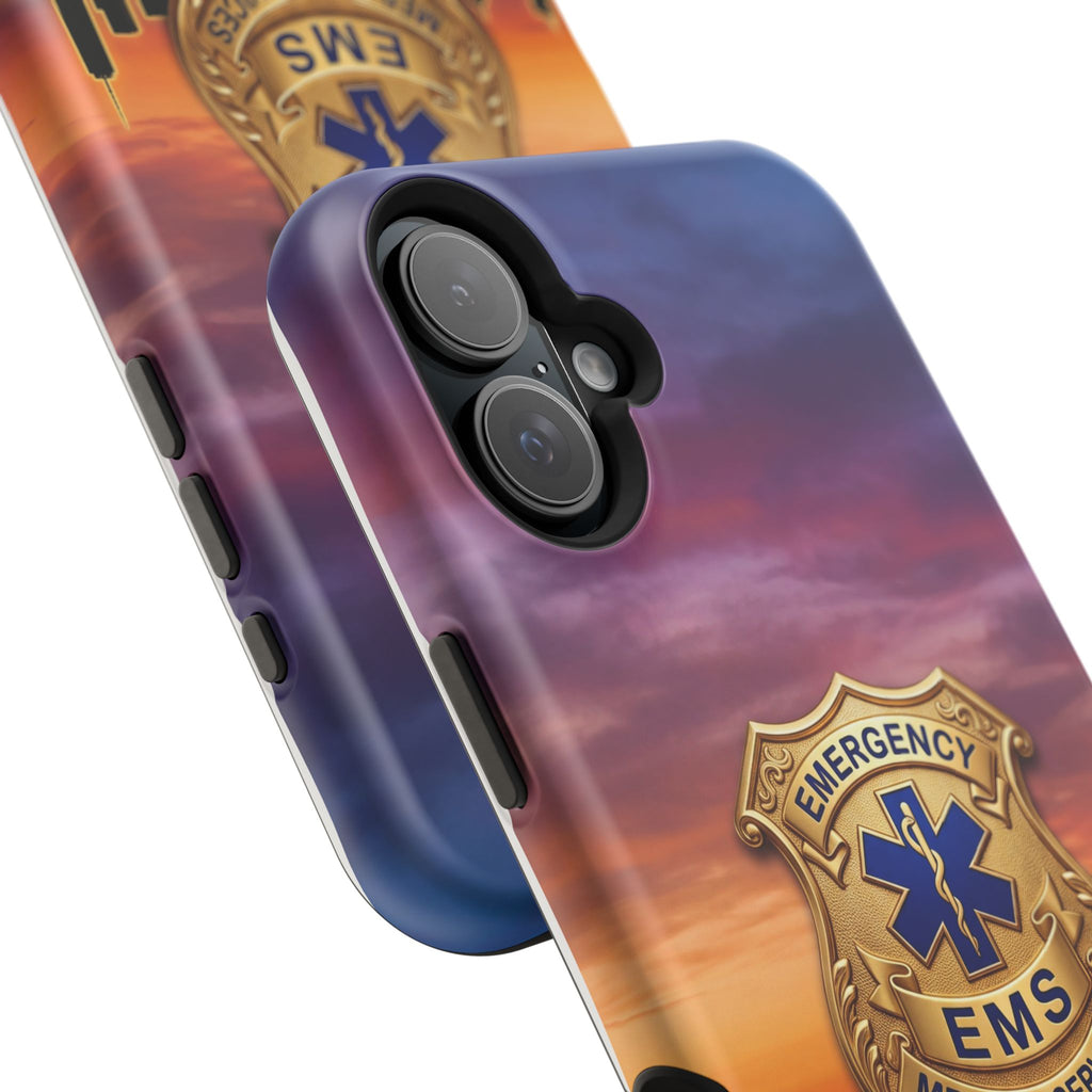 EMS Badge Sunset Skyline Phone Case — Magnetic Wireless Charging Cover