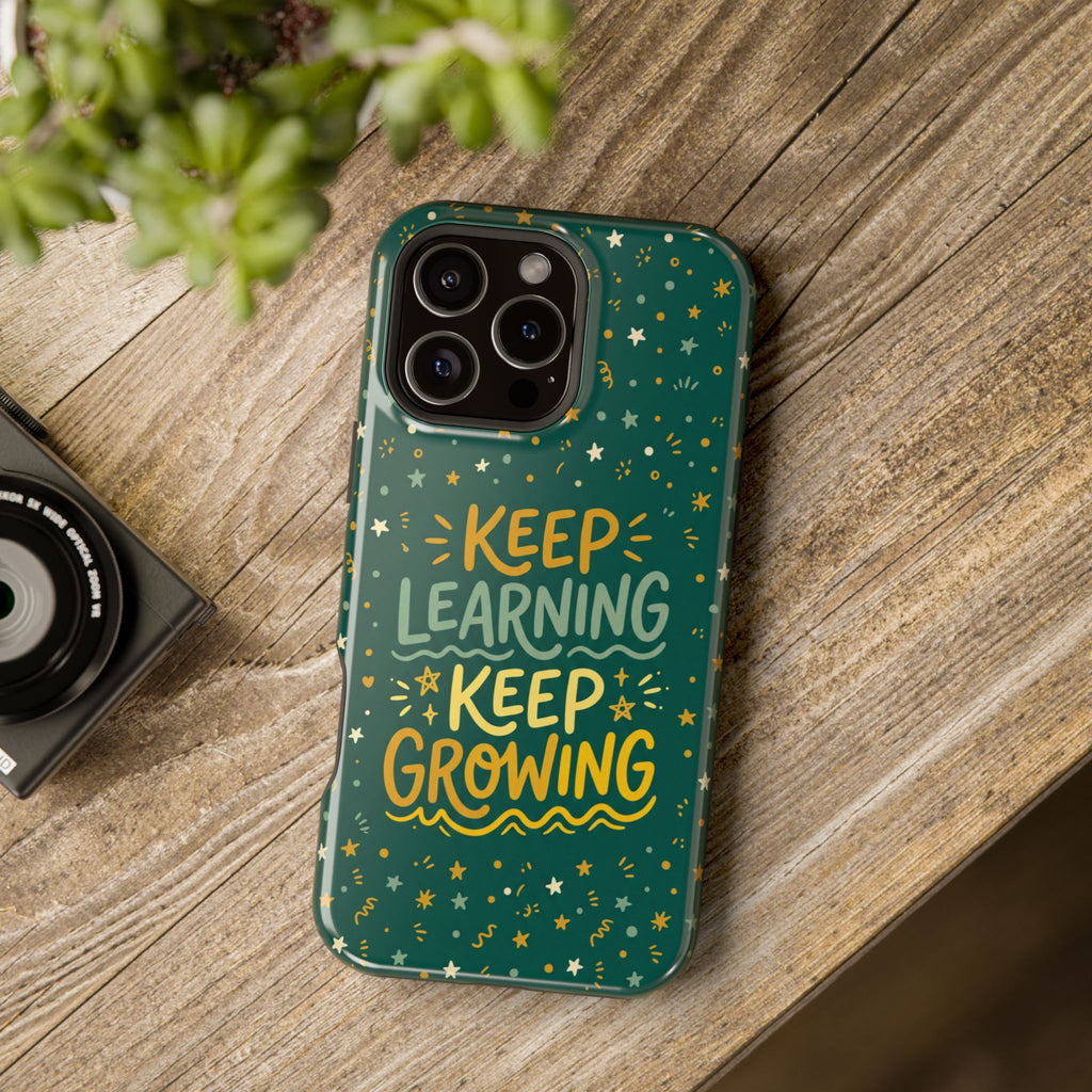 Keep Learning Keep Growing Teacher Phone Case — Wireless Charging Cover