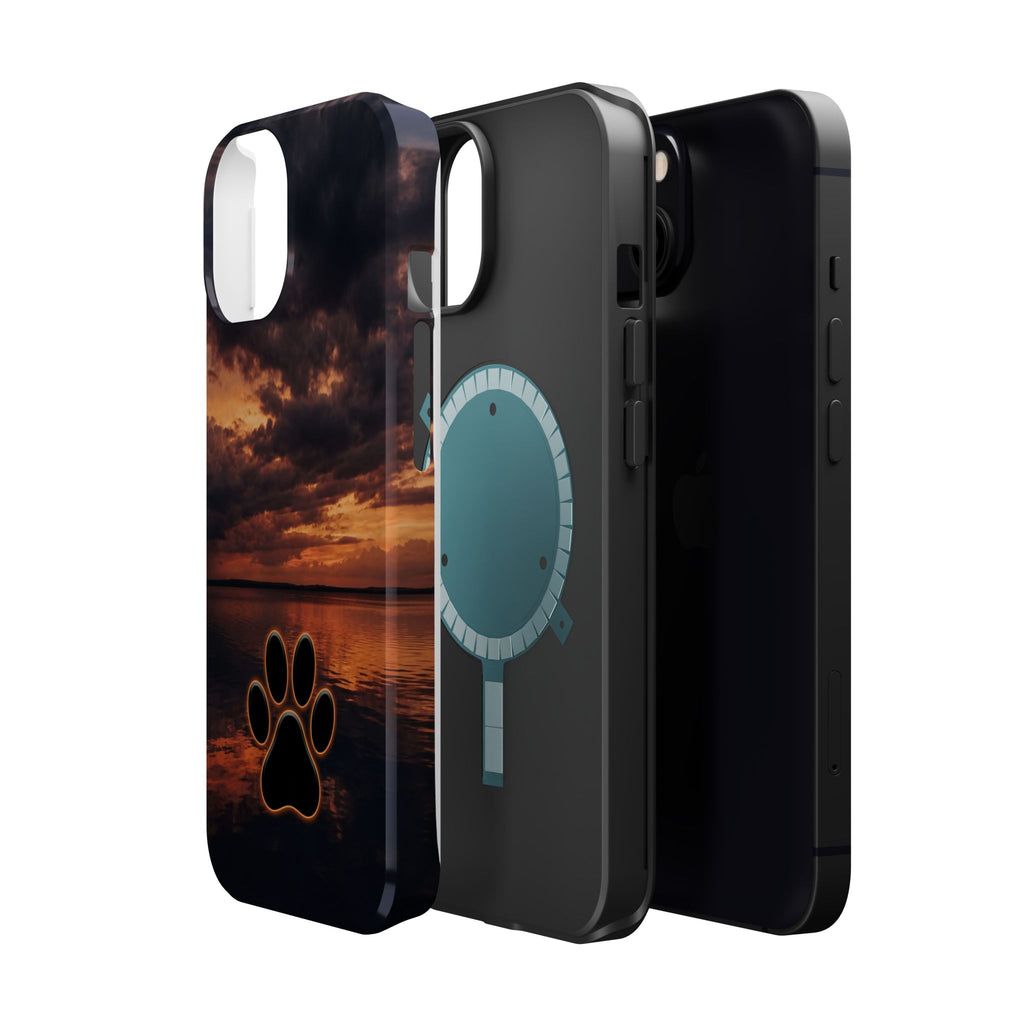 Paw Sunset Magnetic Impact-Resistant Phone Case for iPhone and Samsung Galaxy series