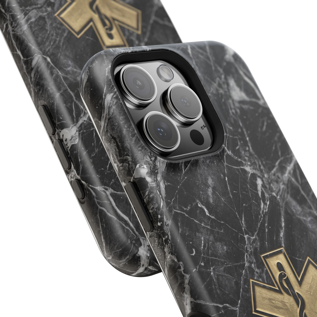 Paramedic/EMT Marble Phone Case — Magnetic Wireless Charging Cover