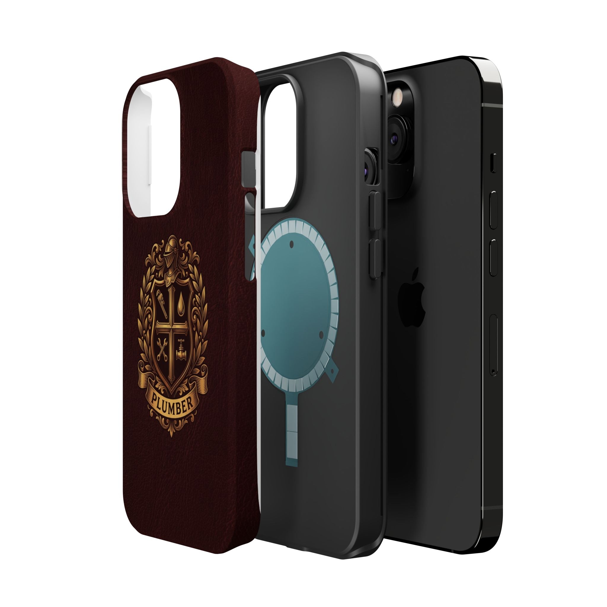 Plumber Crest Phone Case — Heraldic Shield Design Wireless Charging Cover