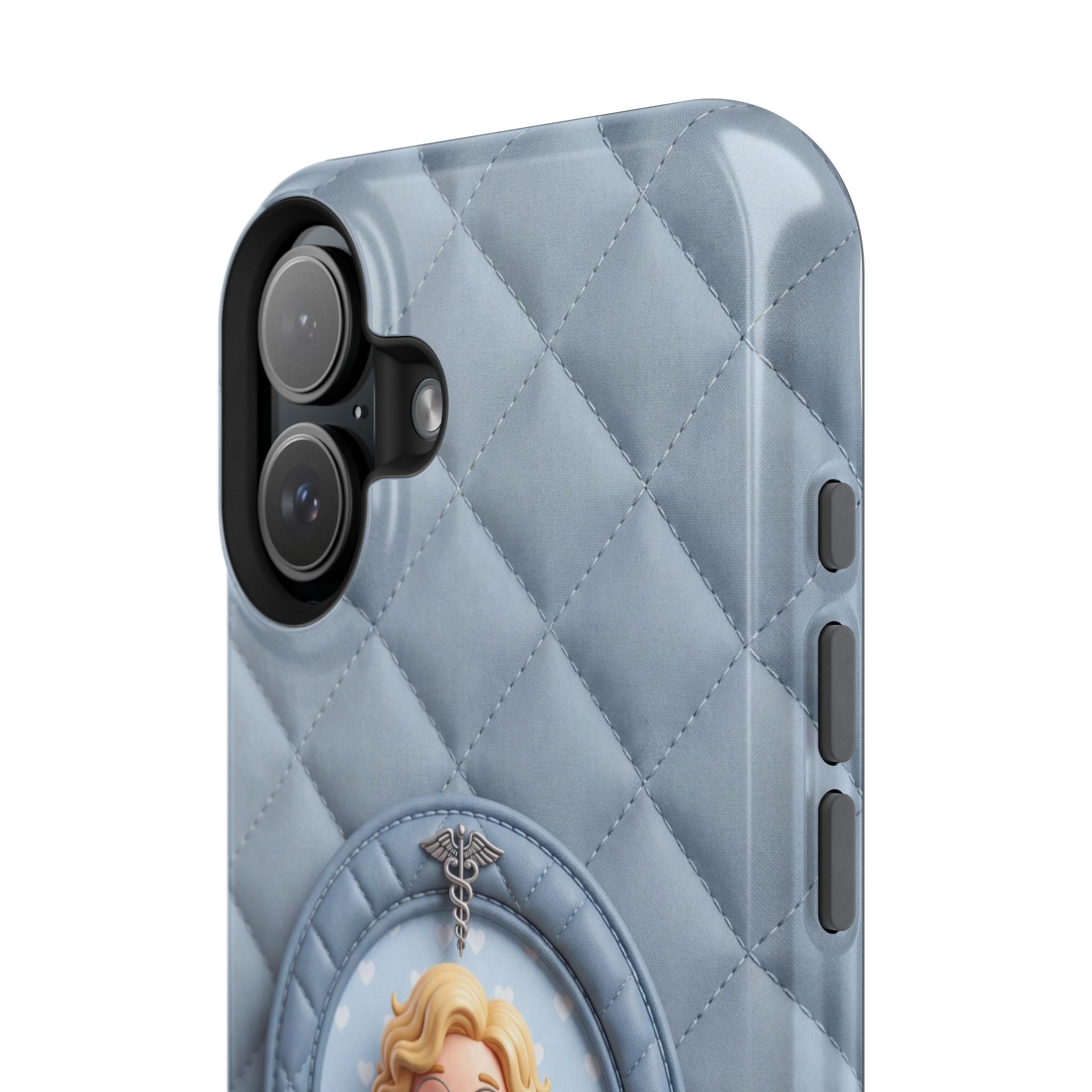 Personalized Quilted Nurse Phone Case — Wireless Charging Cover