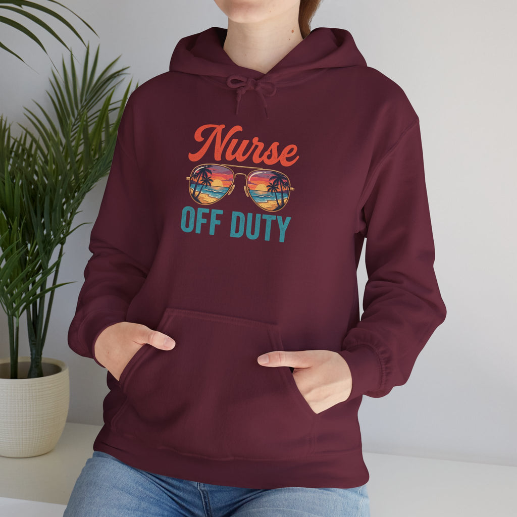 Nurse Off Duty Hoodie — Beach Vacation Nurse Graphic Pullover