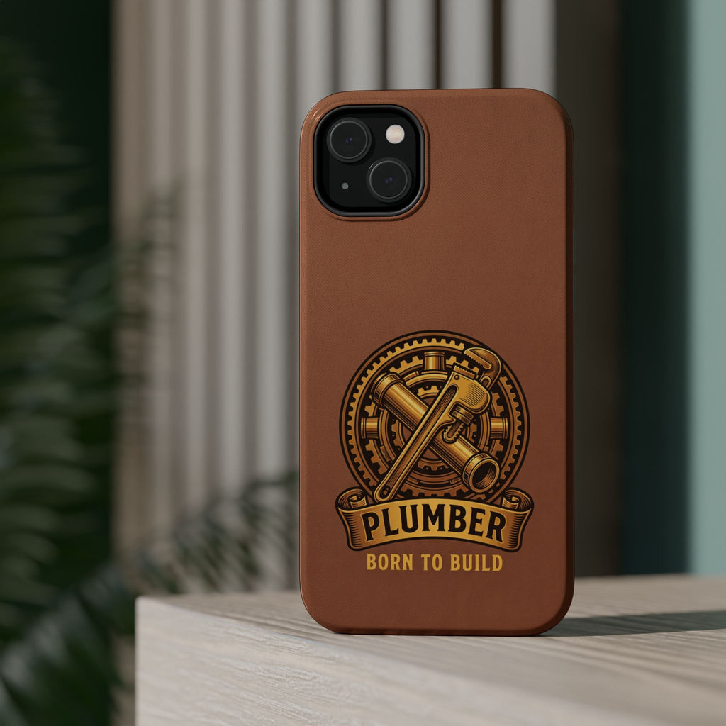 Plumber Born to Build Phone Case — Badge Wireless Charging Cover