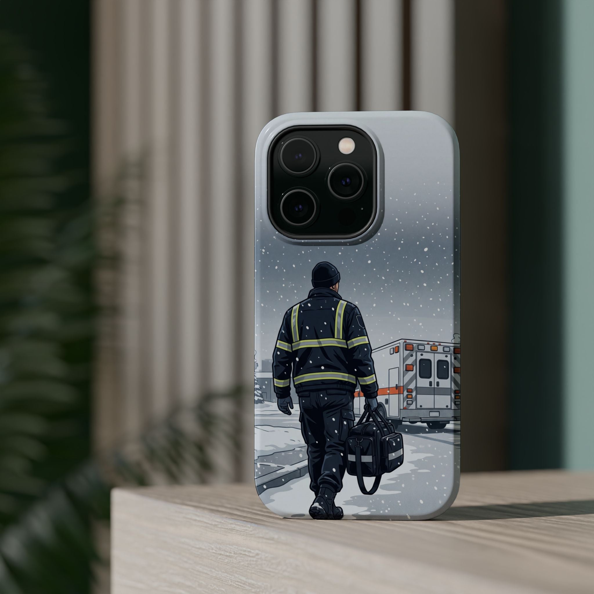 Bold Paramedic/EMT Portrait Phone Case — Magnetic Wireless Charging Cover