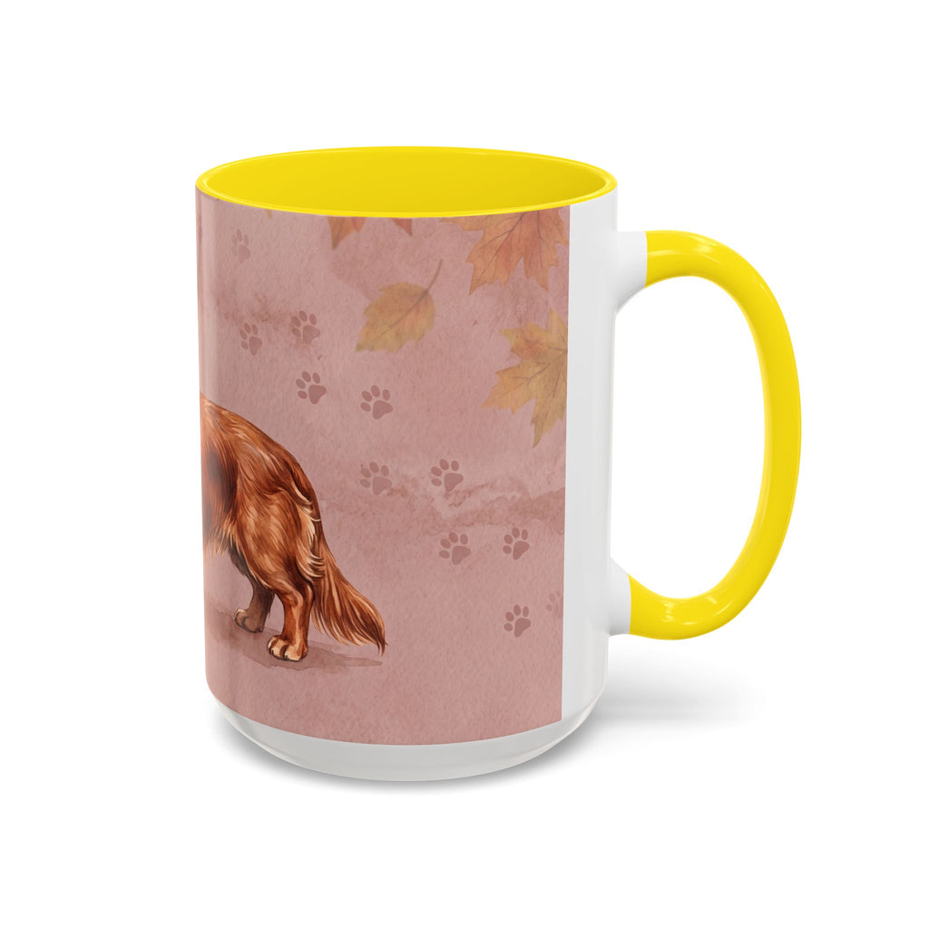 Dachshund Lover Mug | Long-Haired Wiener Dog with Plaid Bandana, Dusty Rose Watercolor Dog Gift