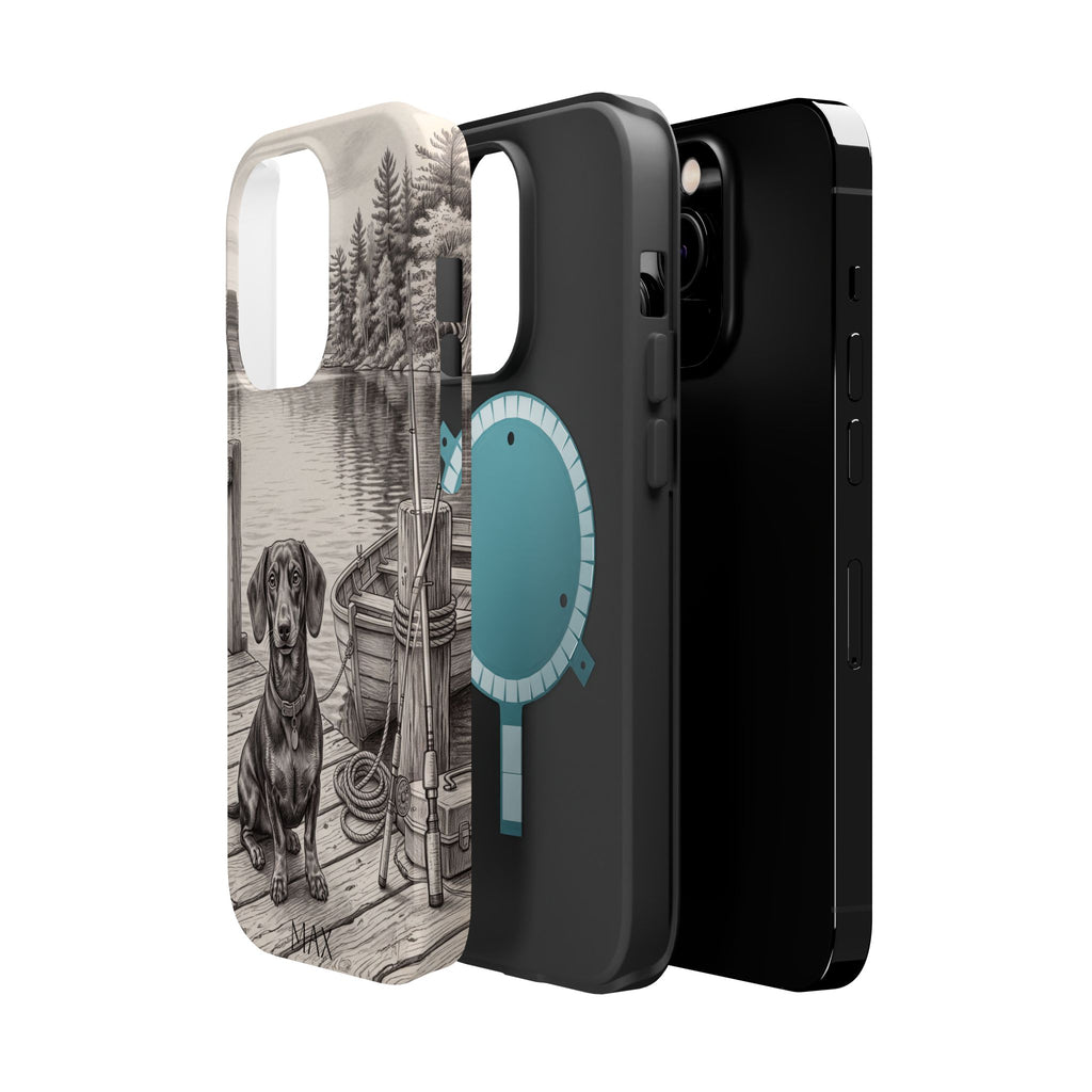 Personalized Dachshund Sunset Beach Phone Case — Wireless Charging Cover