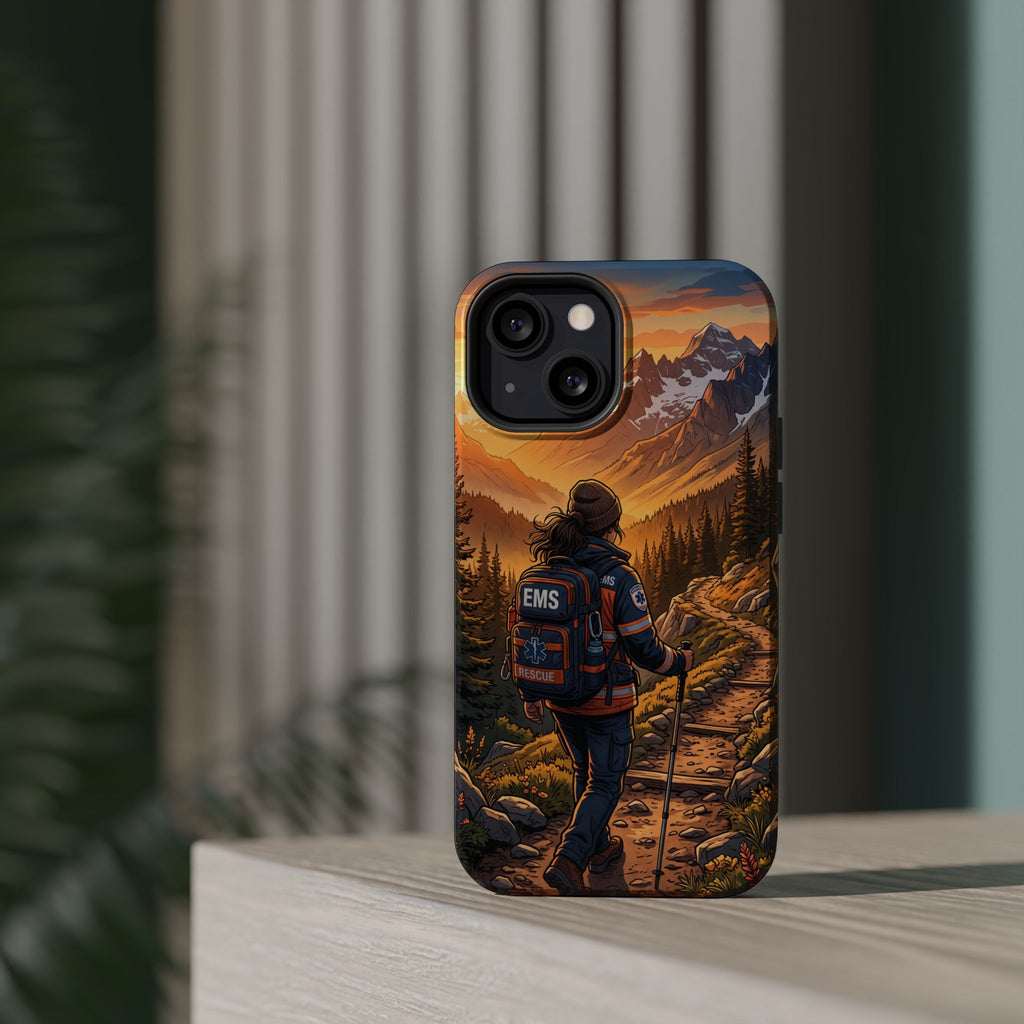 Paramedic/EMT Mountain Phone Case — Magnetic Wireless Charging Cover