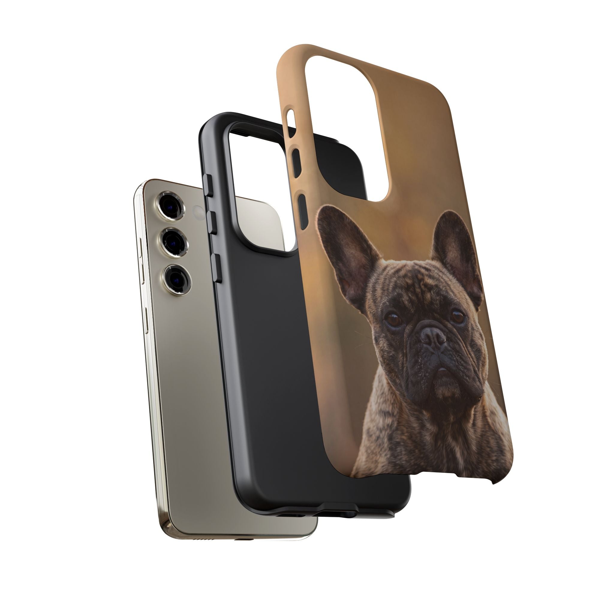 French Bulldog Portrait Phone Case | Realistic Brindle Frenchie Photo Case | iPhone & Samsung
