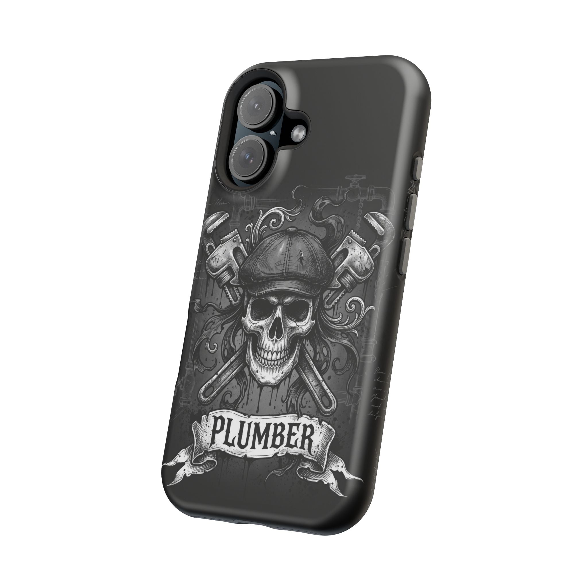 Skull & Wrenches Plumber Phone Case — Wireless Charging Cover