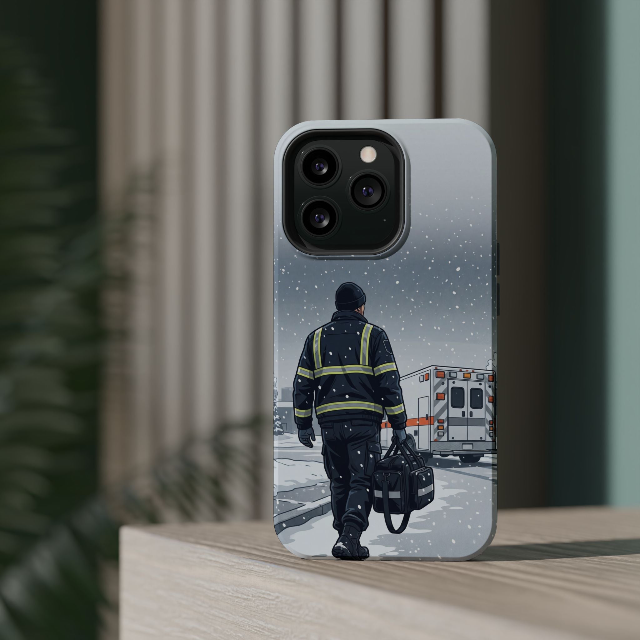 Bold Paramedic/EMT Portrait Phone Case — Magnetic Wireless Charging Cover