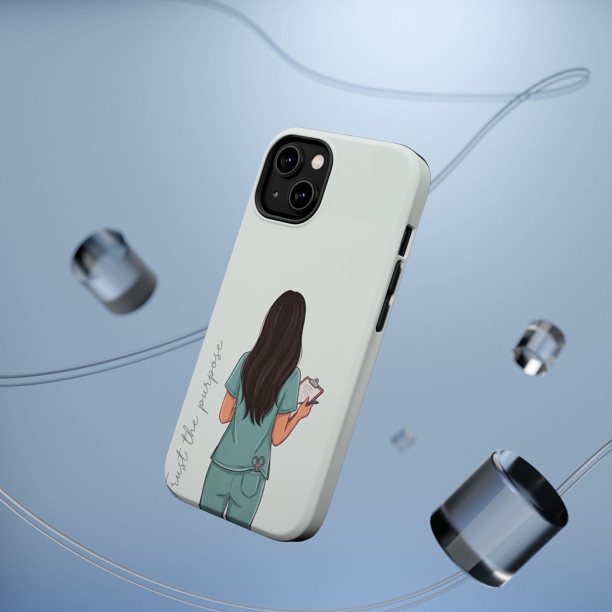 Nurse Illustration Phone Case — Impact-Resistant Wireless Charging Cover