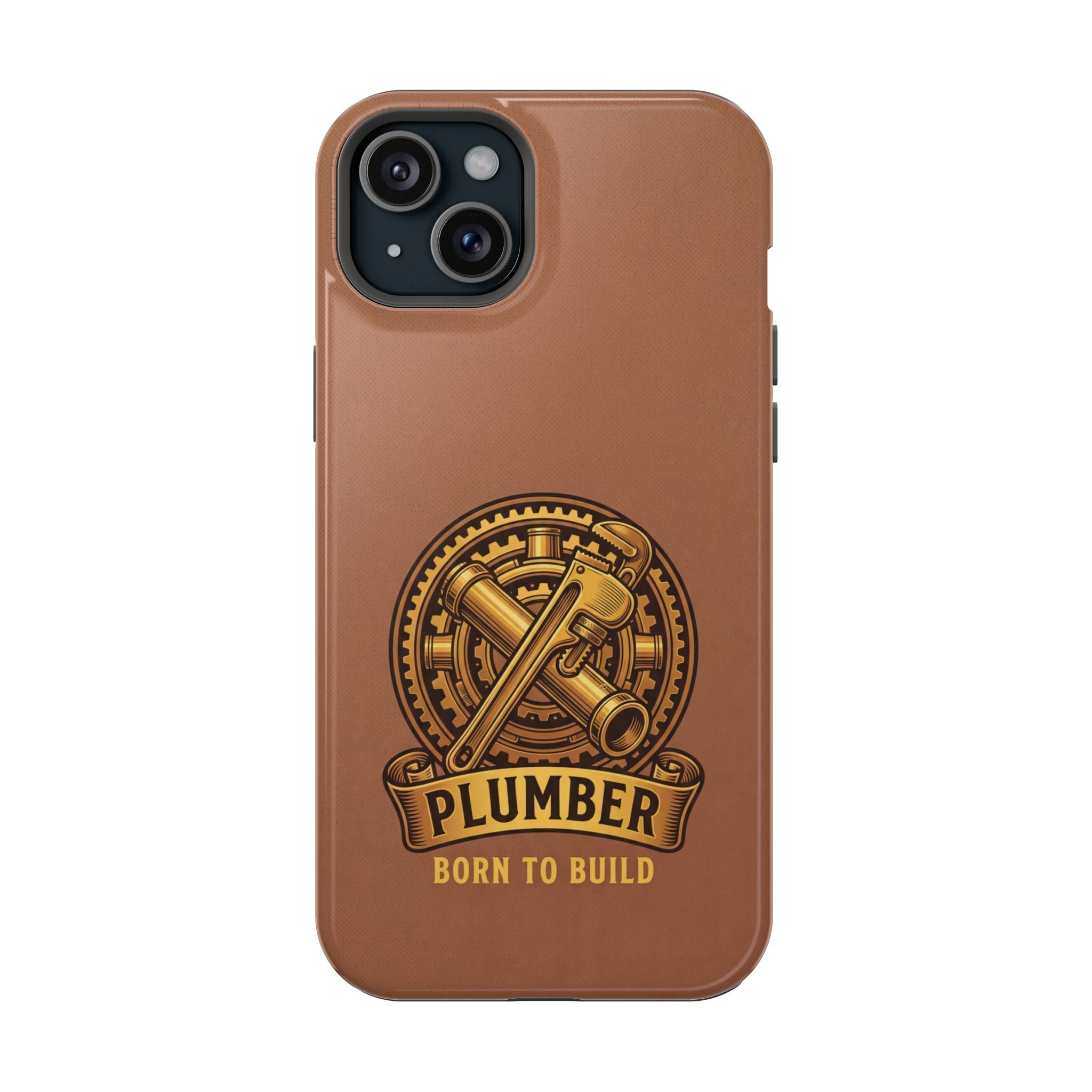 Plumber Born to Build Phone Case — Badge Wireless Charging Cover