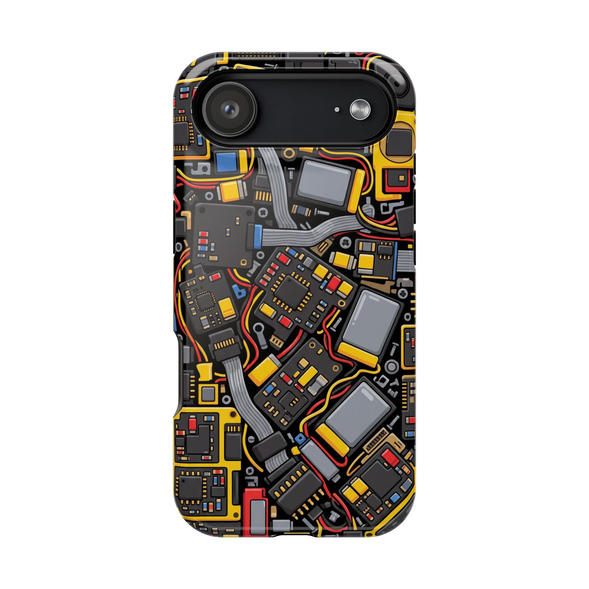 Voltage Board Phone Case — Yellow Circuit Wireless Charging Cover
