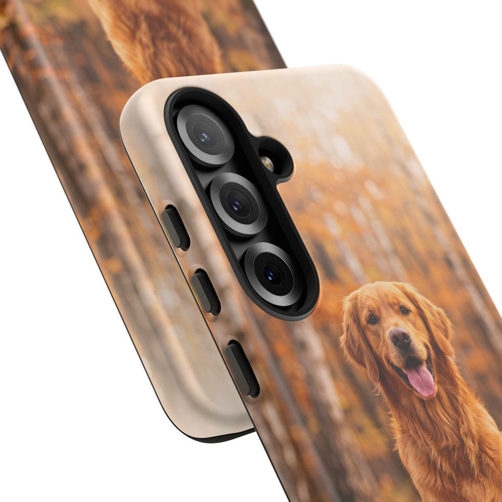 Golden Retriever Autumn Forest Phone Case | Happy Dog in Fall Foliage | Samsung & iPhone