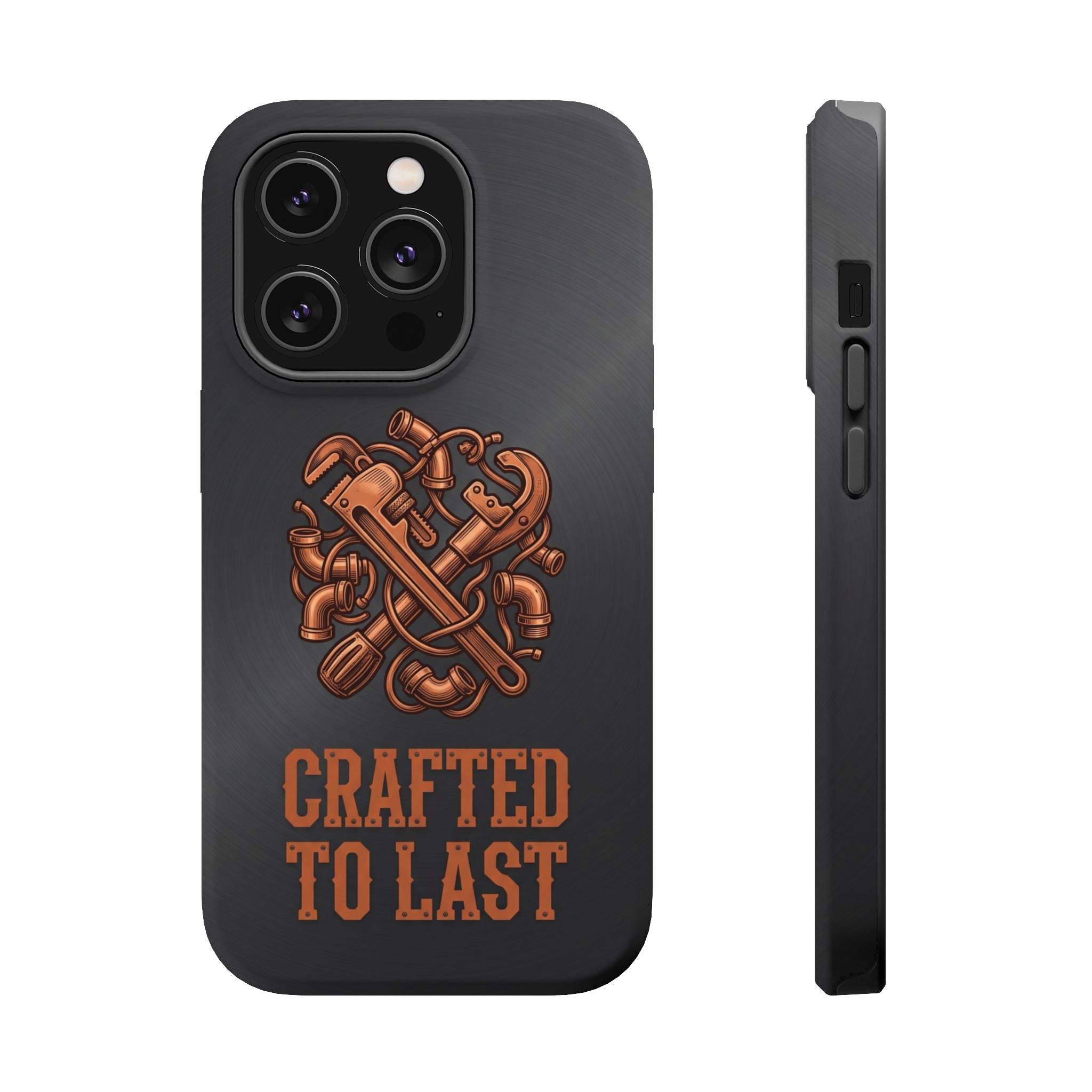 Crafted to Last Phone Case — Crossed Wrenches Wireless Charging Cover