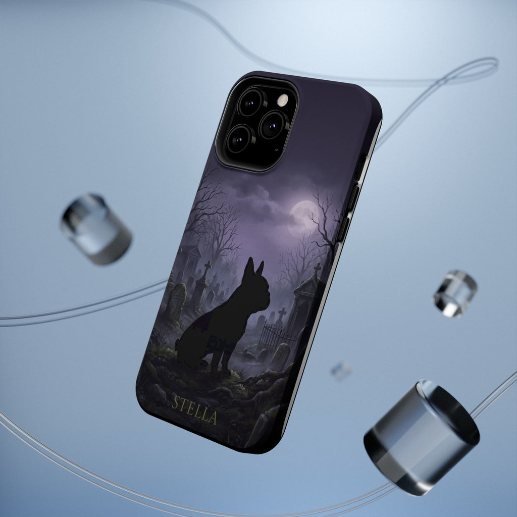 Personalized French Bulldog Moonlit Graveyard Phone Case — Wireless Charging Cover