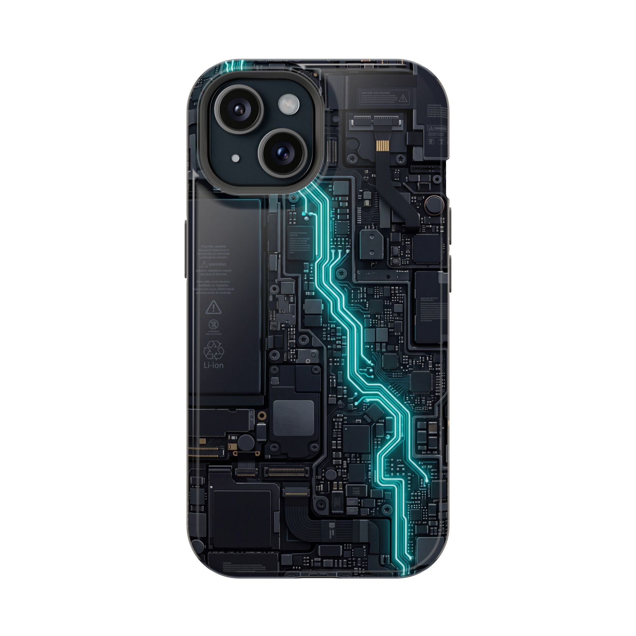 Cyan Bolt Electrician Phone Case — Electric Circuit Wireless Charging Cover