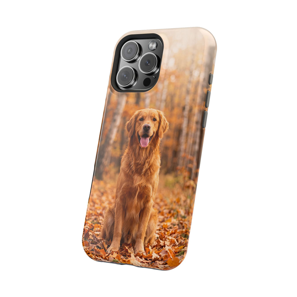 Autumn Golden Retriever Phone Case — Impact-Resistant Wireless Charging Cover