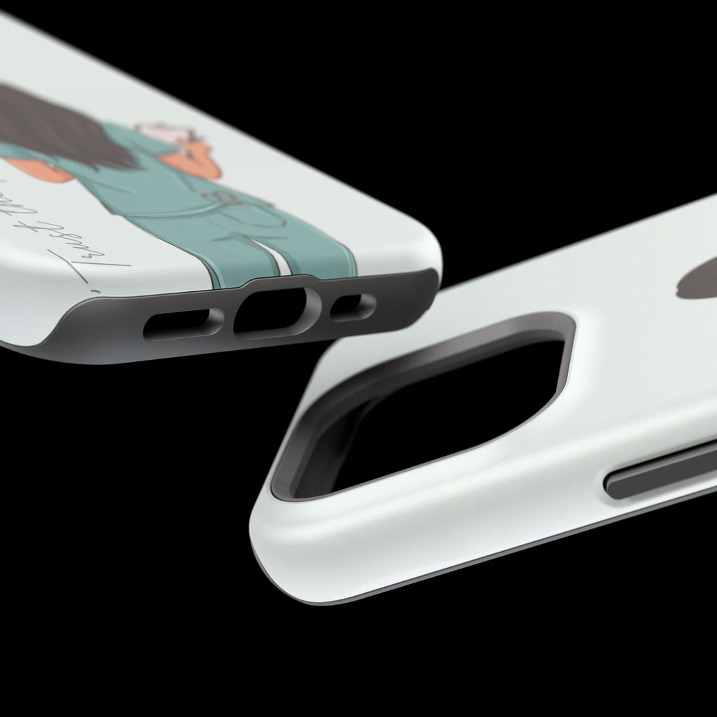 Nurse Illustration Phone Case — Impact-Resistant Wireless Charging Cover