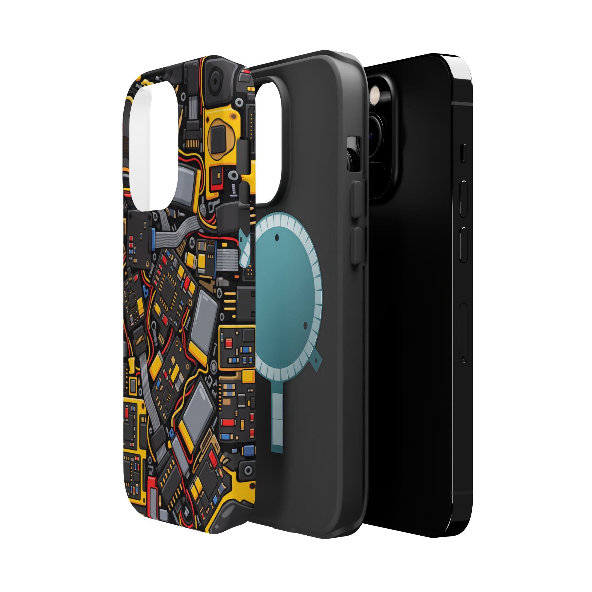 Voltage Board Phone Case — Yellow Circuit Wireless Charging Cover
