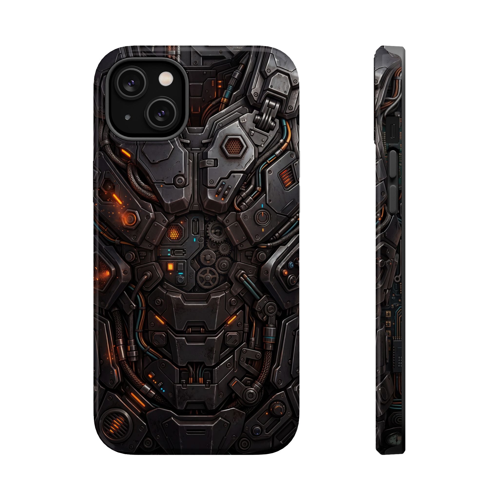 Mech Armor Phone Case — Industrial Circuit Wireless Charging Cover