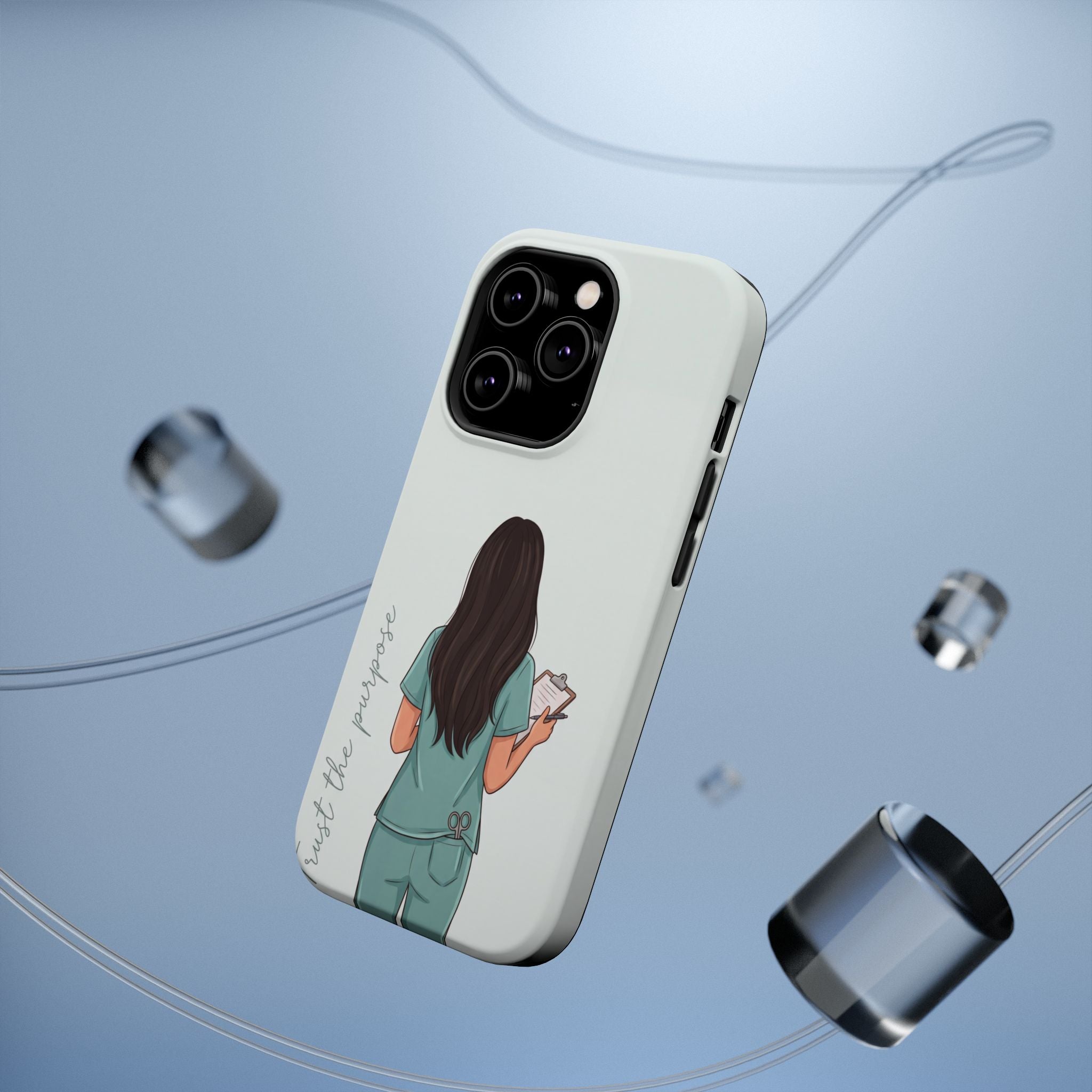 Nurse Illustration Phone Case — Impact-Resistant Wireless Charging Cover