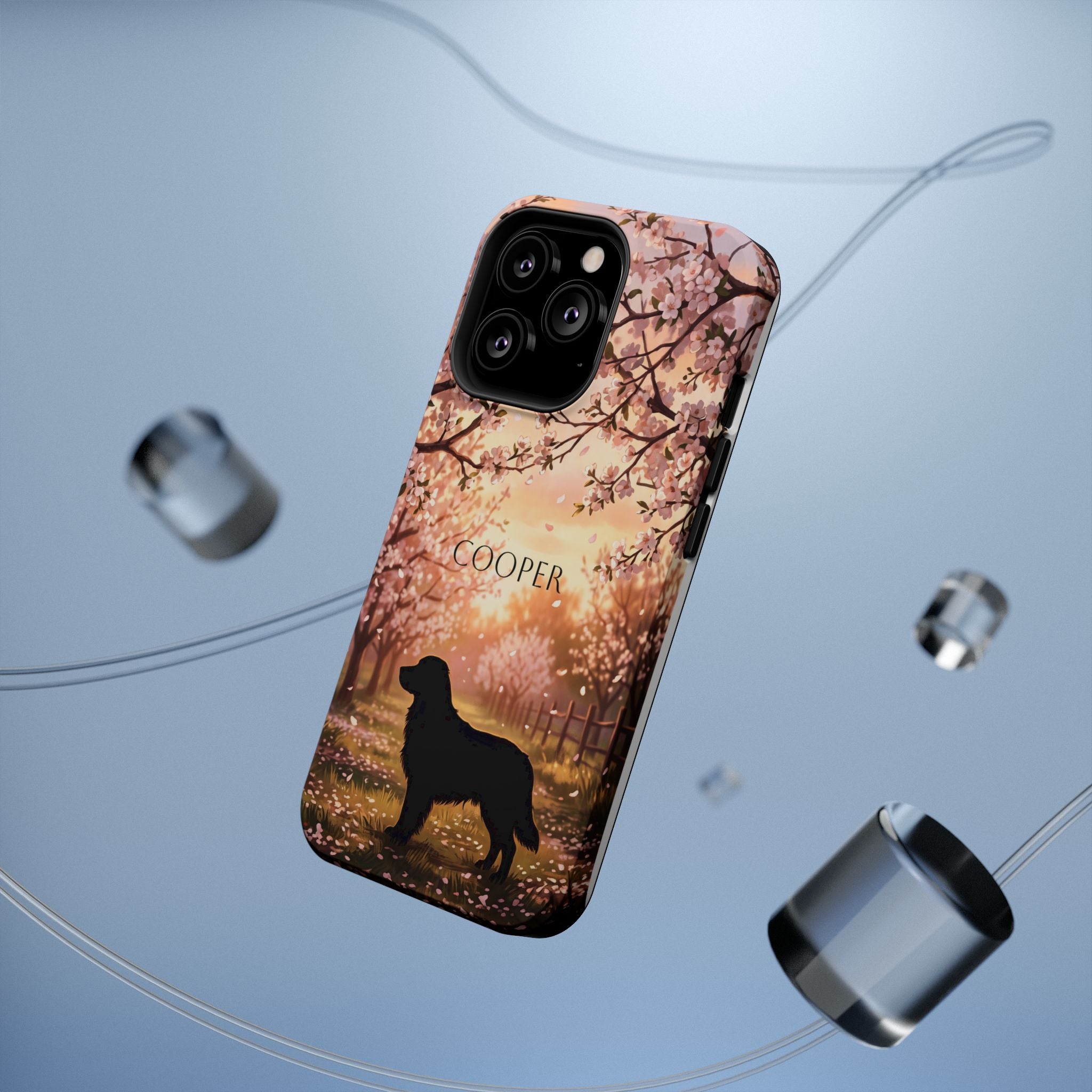 Personalized Golden Retriever Autumn Forest Phone Case — Wireless Charging Cover