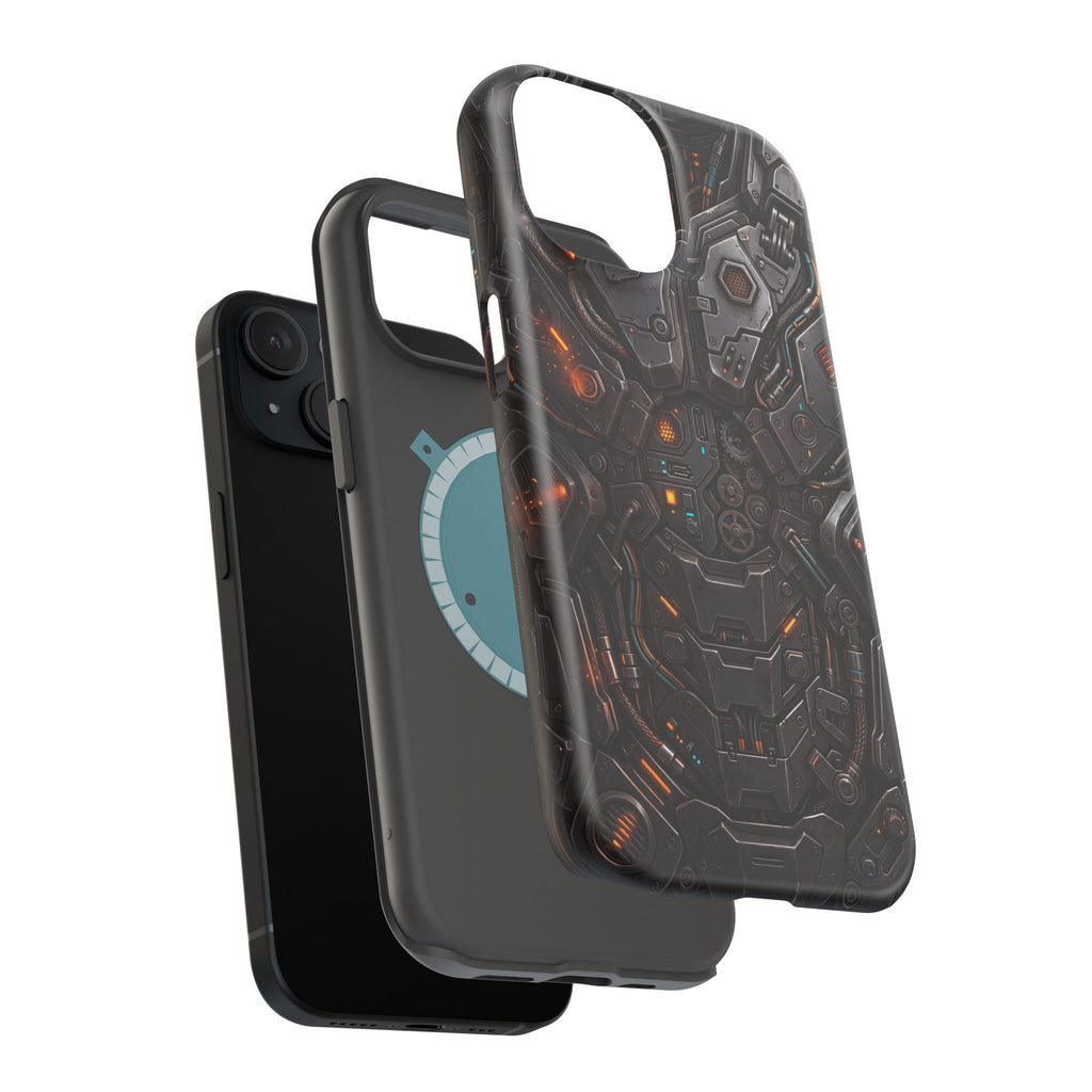 Mech Armor Phone Case — Industrial Circuit Wireless Charging Cover
