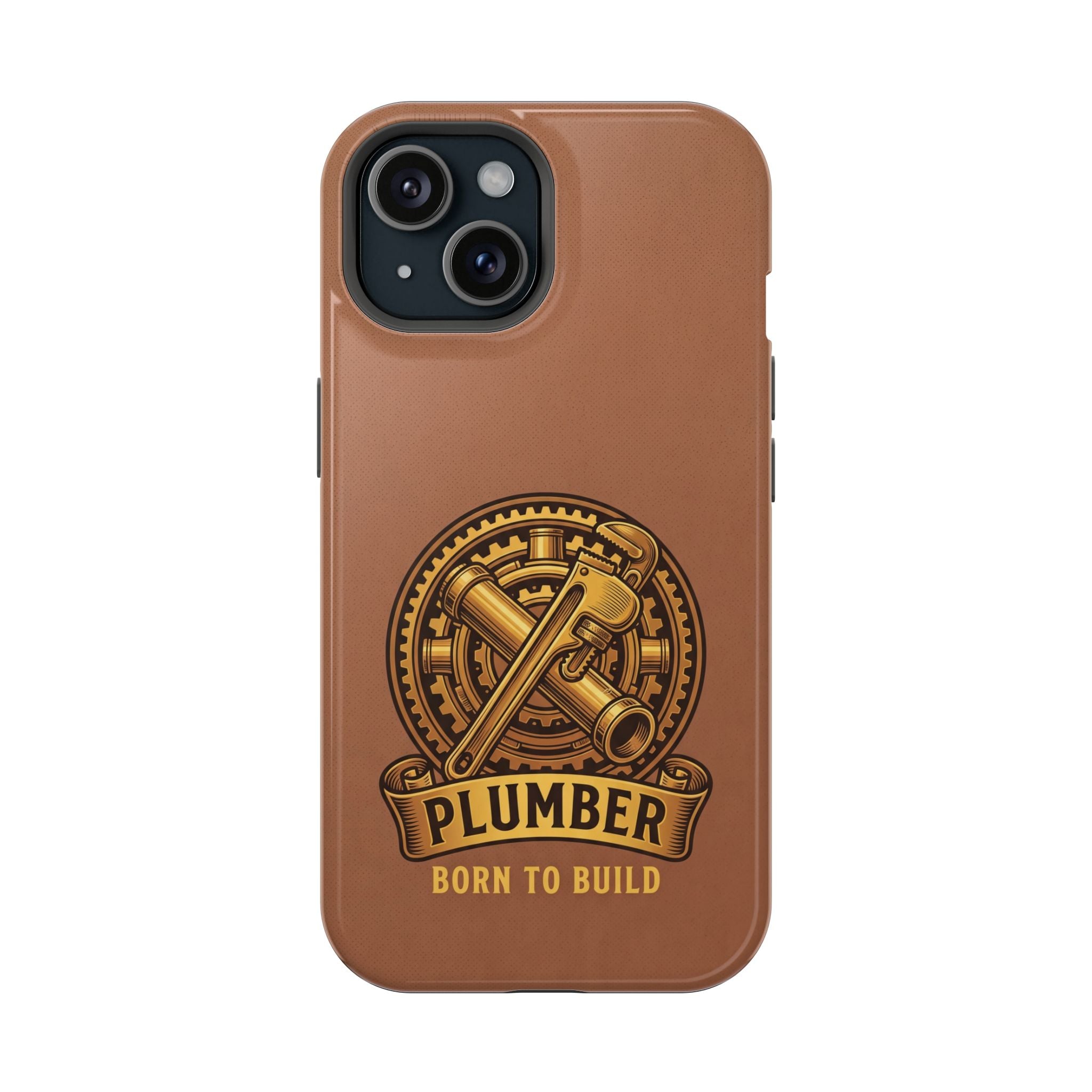 Plumber Born to Build Phone Case — Badge Wireless Charging Cover