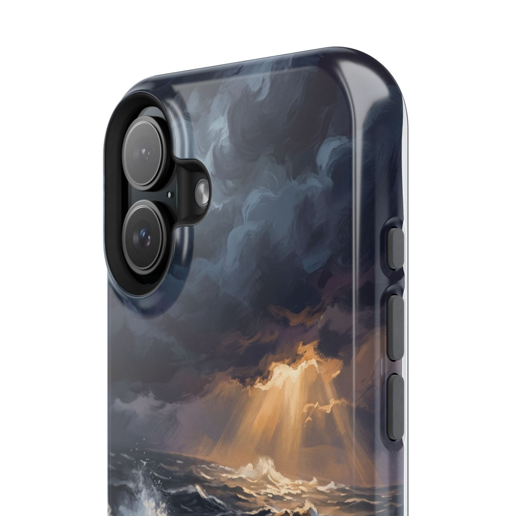 Personalized Golden Retriever Stormy Sea Phone Case — Wireless Charging Cover