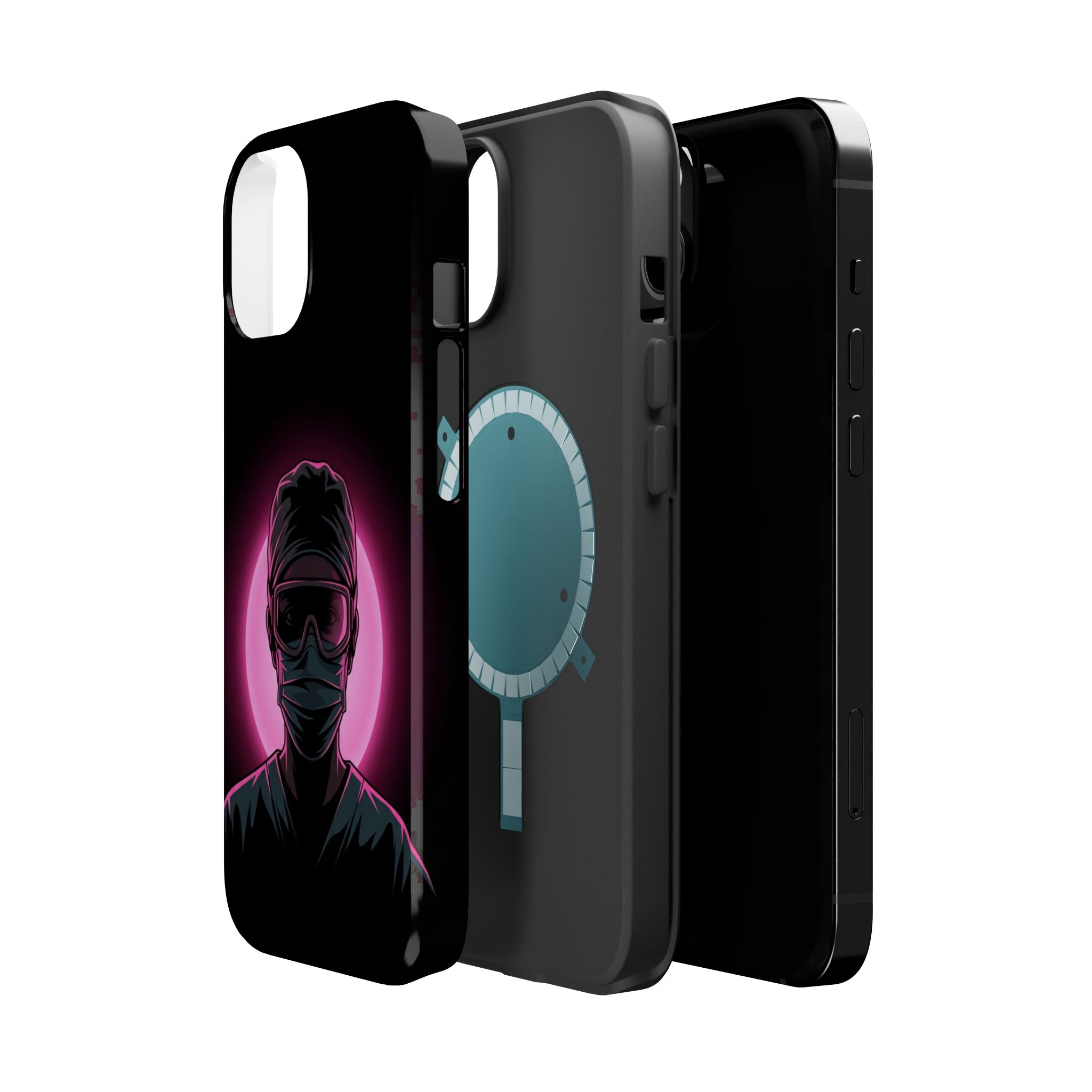 Nurse Portrait Phone Case — Navy Wireless Charging Cover