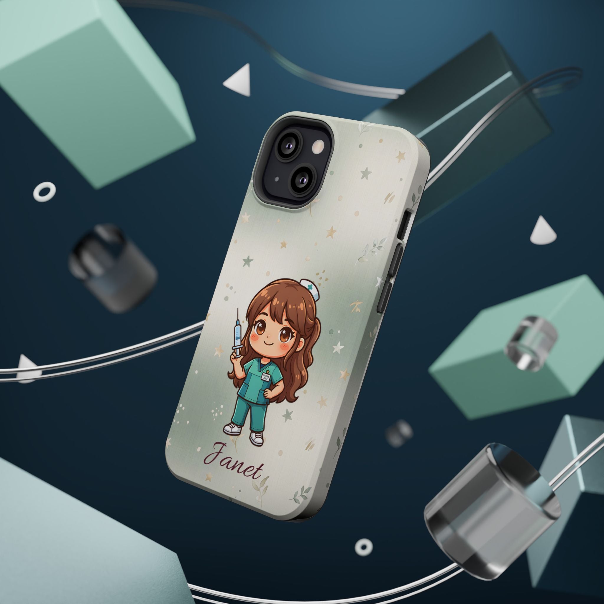 Personalized Nurse with Syringe Phone Case — Wireless Charging Cover