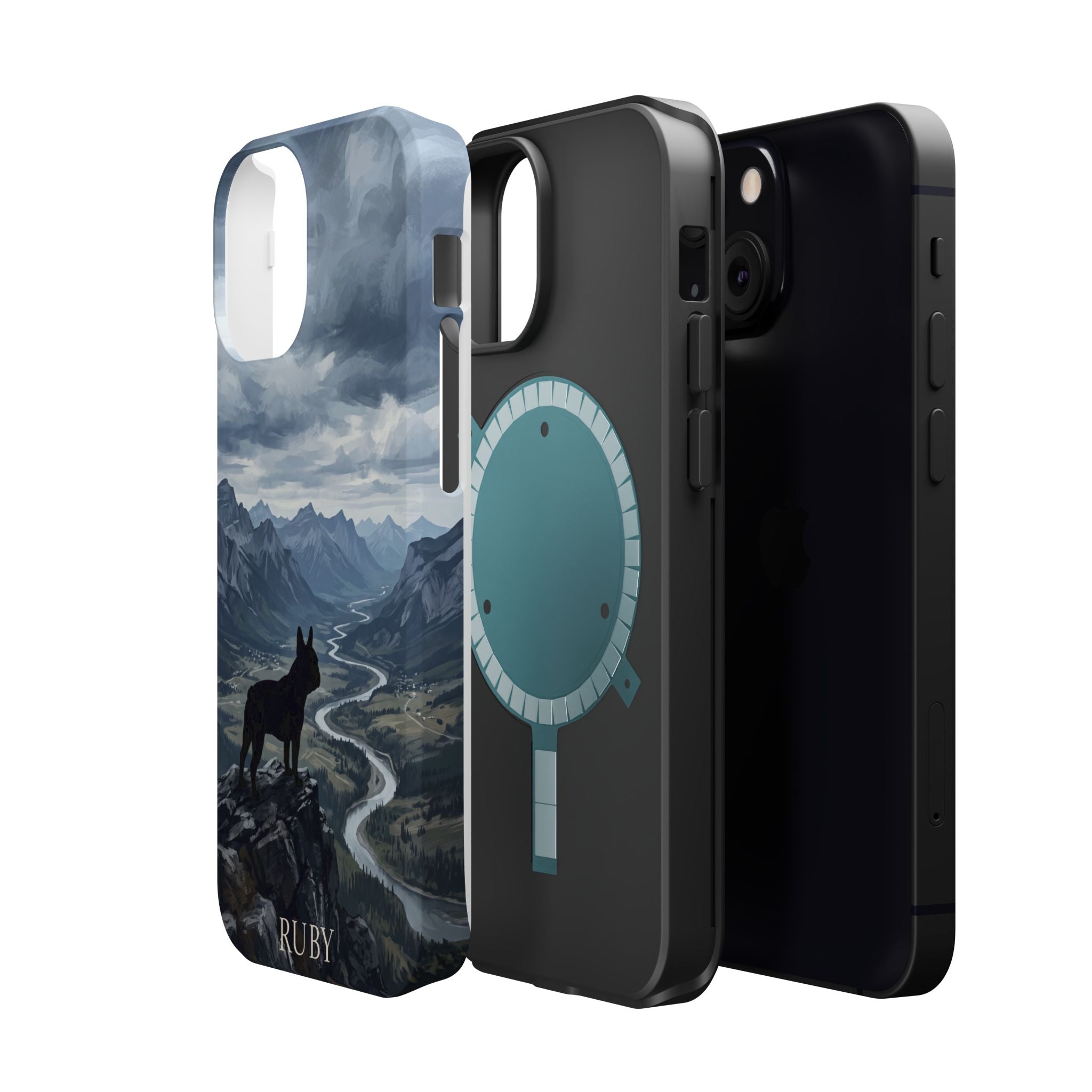Personalized French Bulldog Mountain Valley Phone Case — Wireless Charging Cover