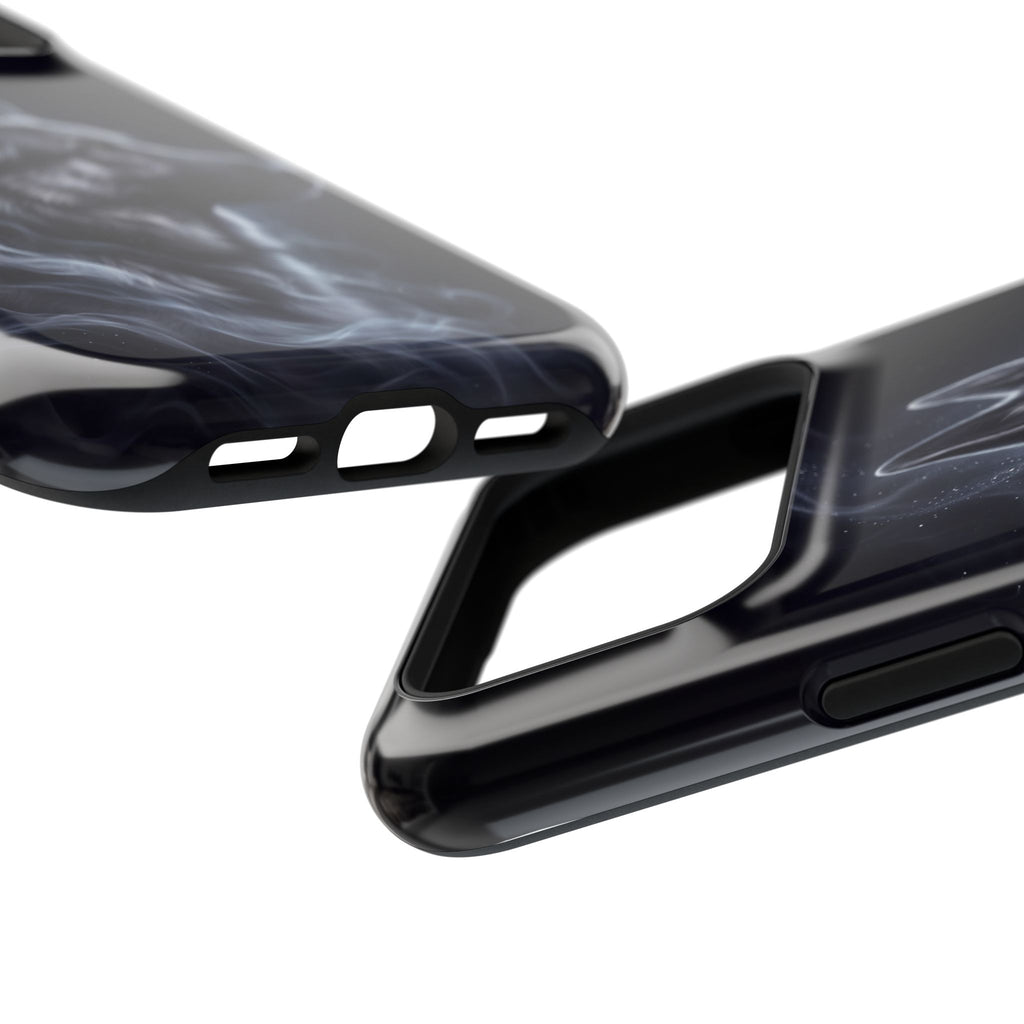 German Shepherd Phone Case | Silver Moonlight Mist Art — Tough Magnetic Case with Wireless Charging