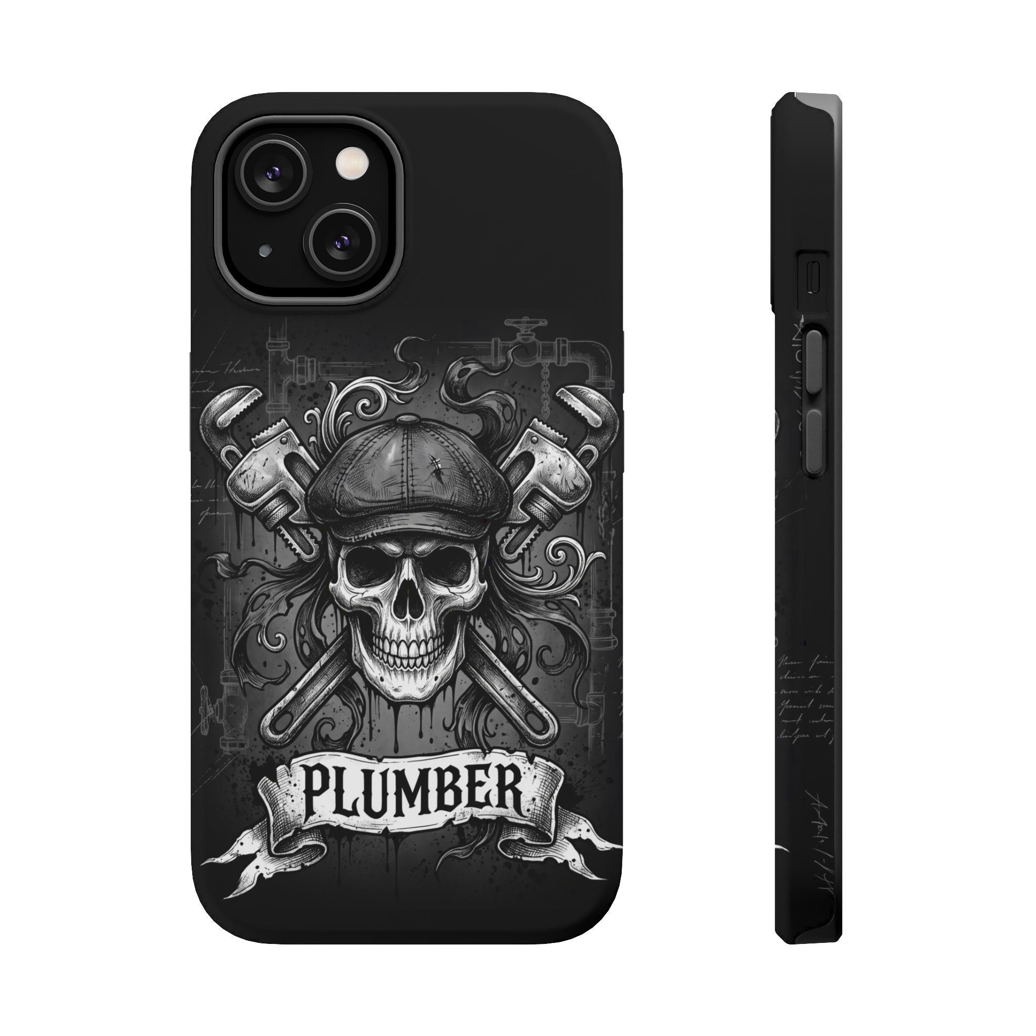 Skull & Wrenches Plumber Phone Case — Wireless Charging Cover