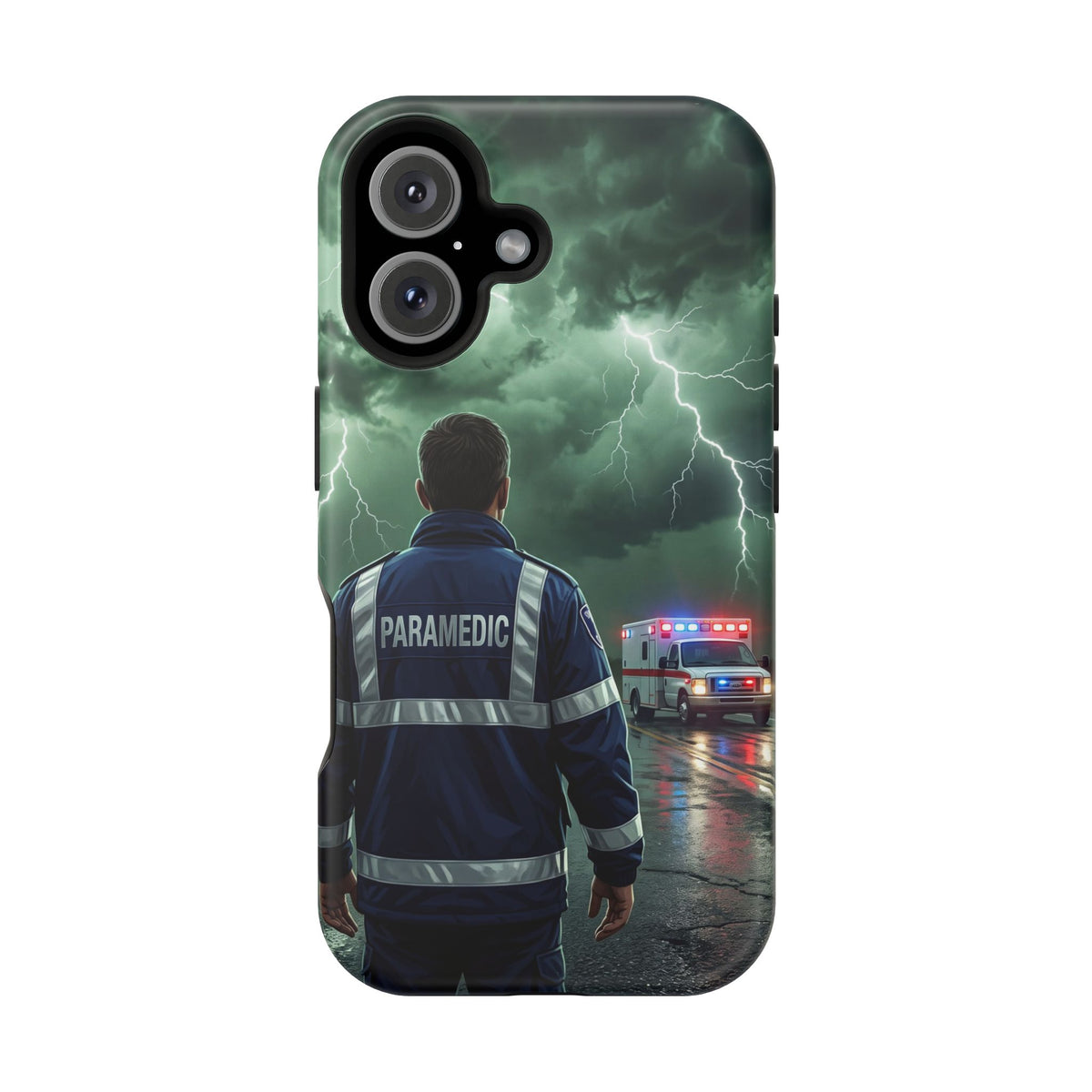 Paramedic Green Storm Phone Case — Magnetic Wireless Charging Cover