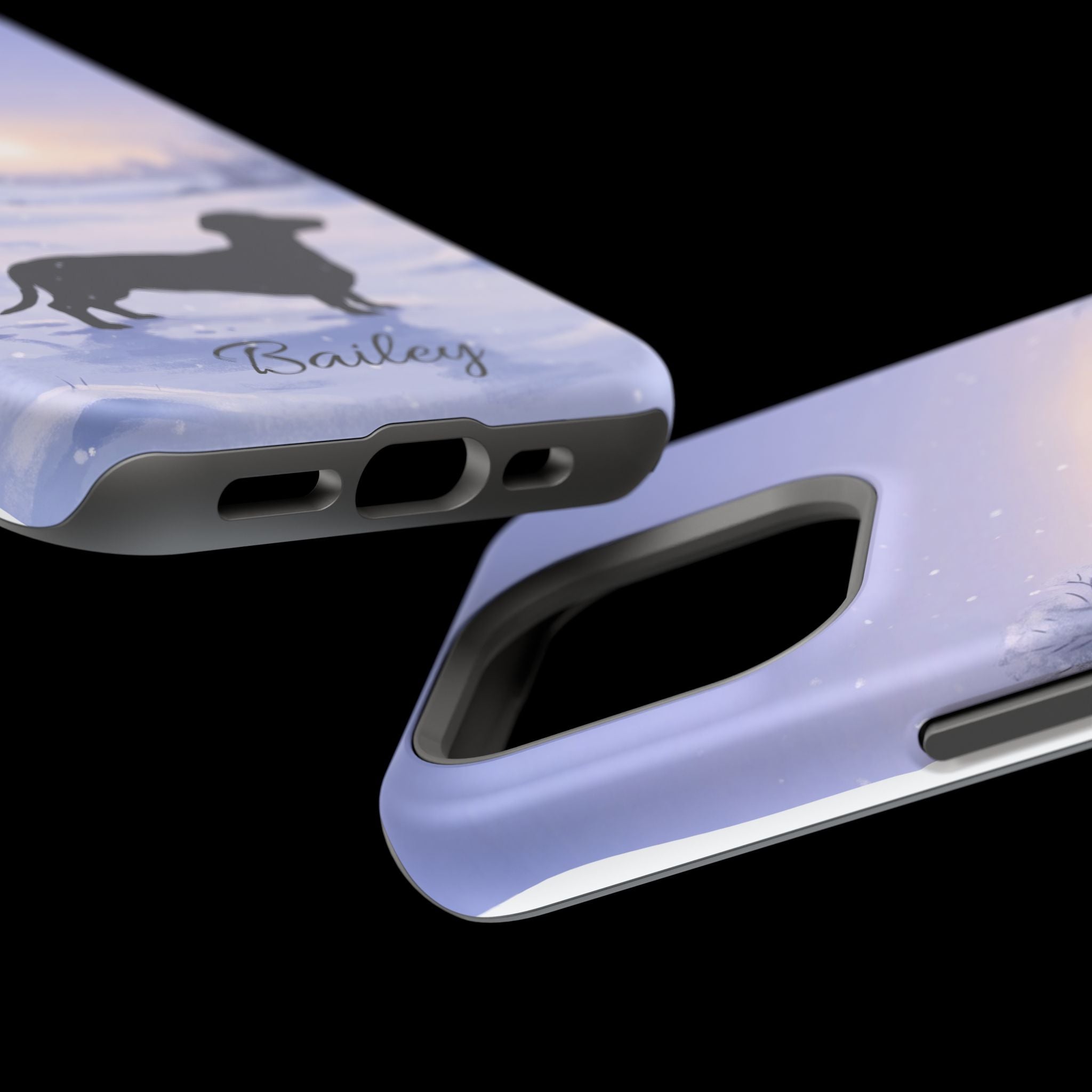Personalized Dachshund Winter Snow Phone Case — Wireless Charging Cover