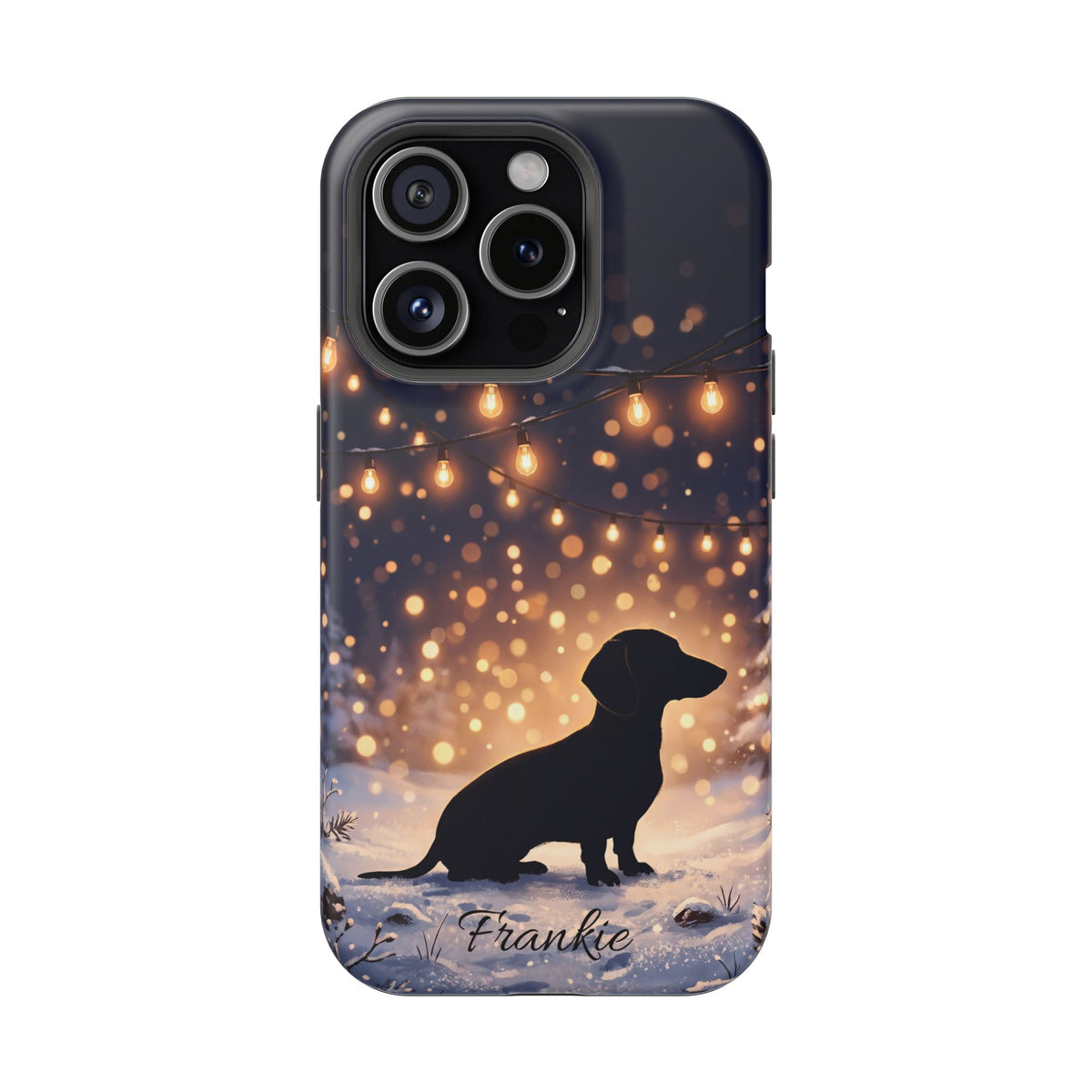 Personalized Dachshund Golden Sparks Phone Case — Wireless Charging Cover