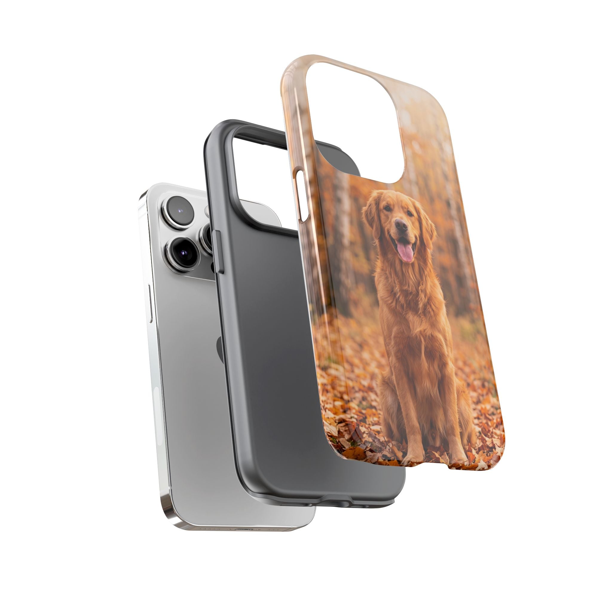 Golden Retriever Autumn Forest Phone Case | Happy Dog in Fall Foliage | Samsung & iPhone