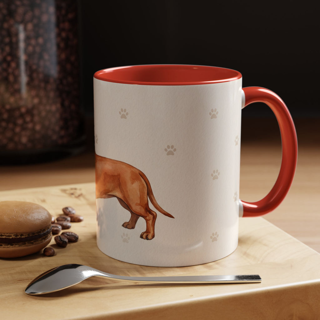 Dachshund Lover Mug – Wiener Dog with Scarf, Cute Watercolor Dachshund Gift Mug