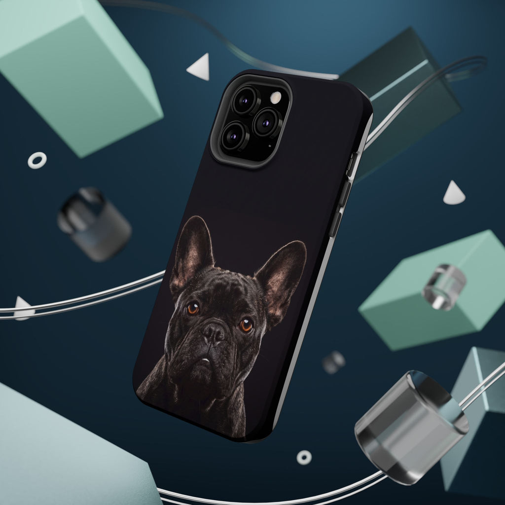Black French Bulldog Phone Case — Impact-Resistant Wireless Charging Cover