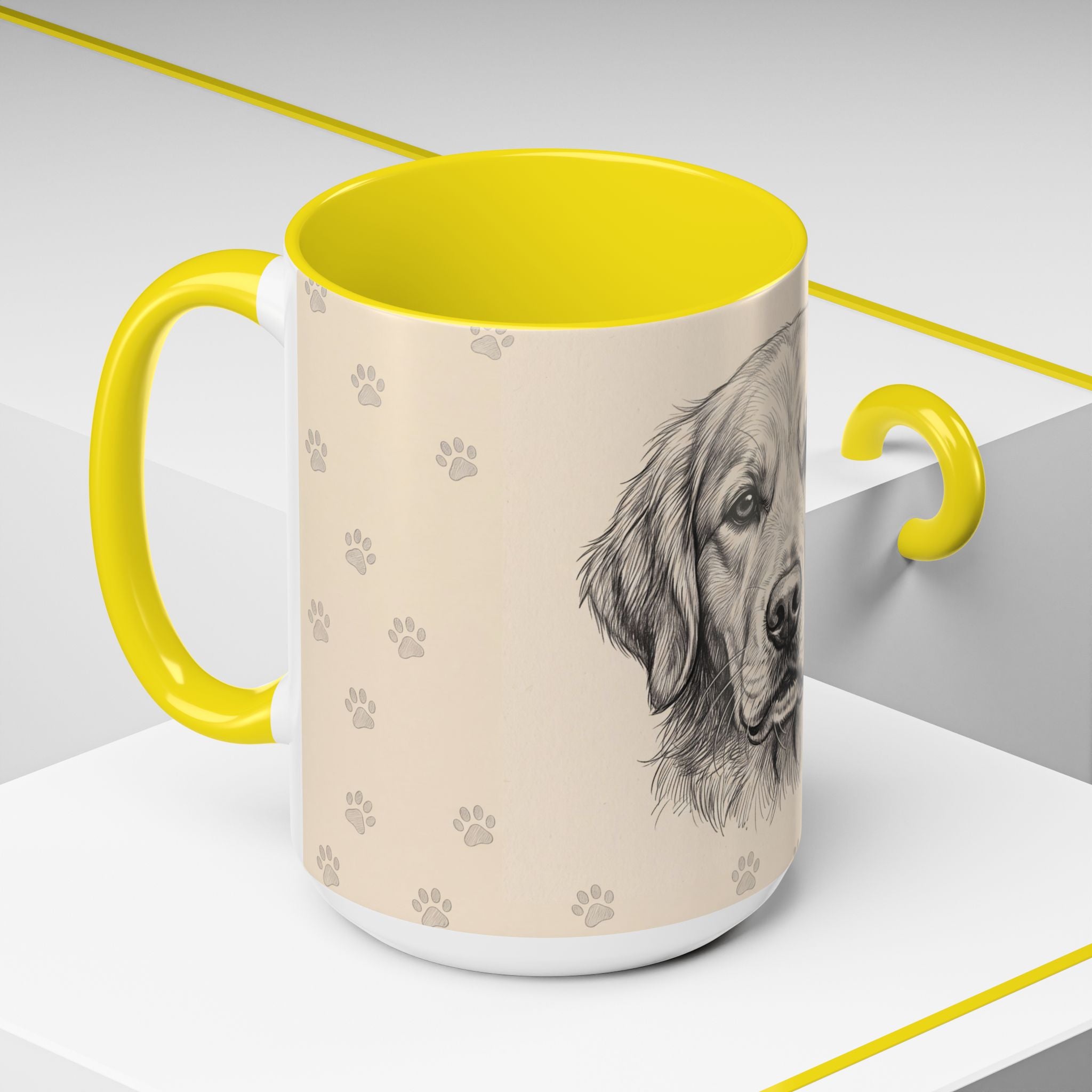 Golden Retriever Sketch Mug | Golden Retriever Lover Gift | Pencil Art Dog Coffee Mug