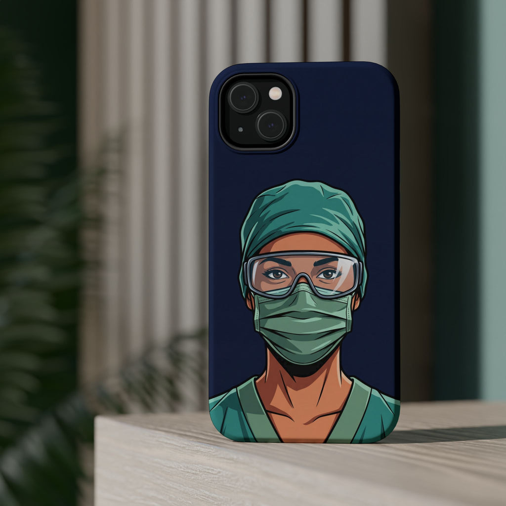 Bold Nurse Portrait Phone Case — Magnetic Wireless Charging Cover