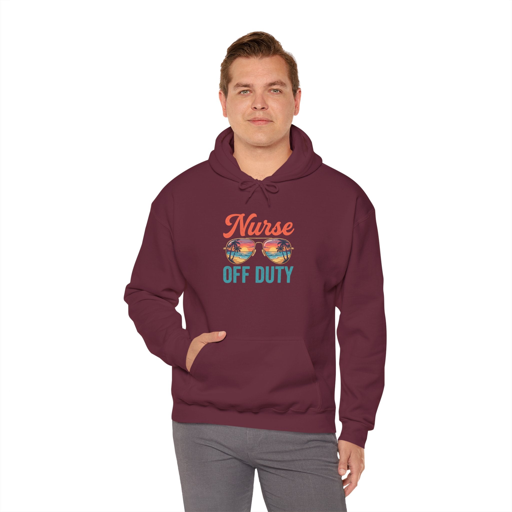 Nurse Off Duty Hoodie — Beach Vacation Nurse Graphic Pullover